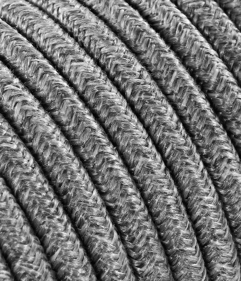 Textilkabel Baumwolle grau