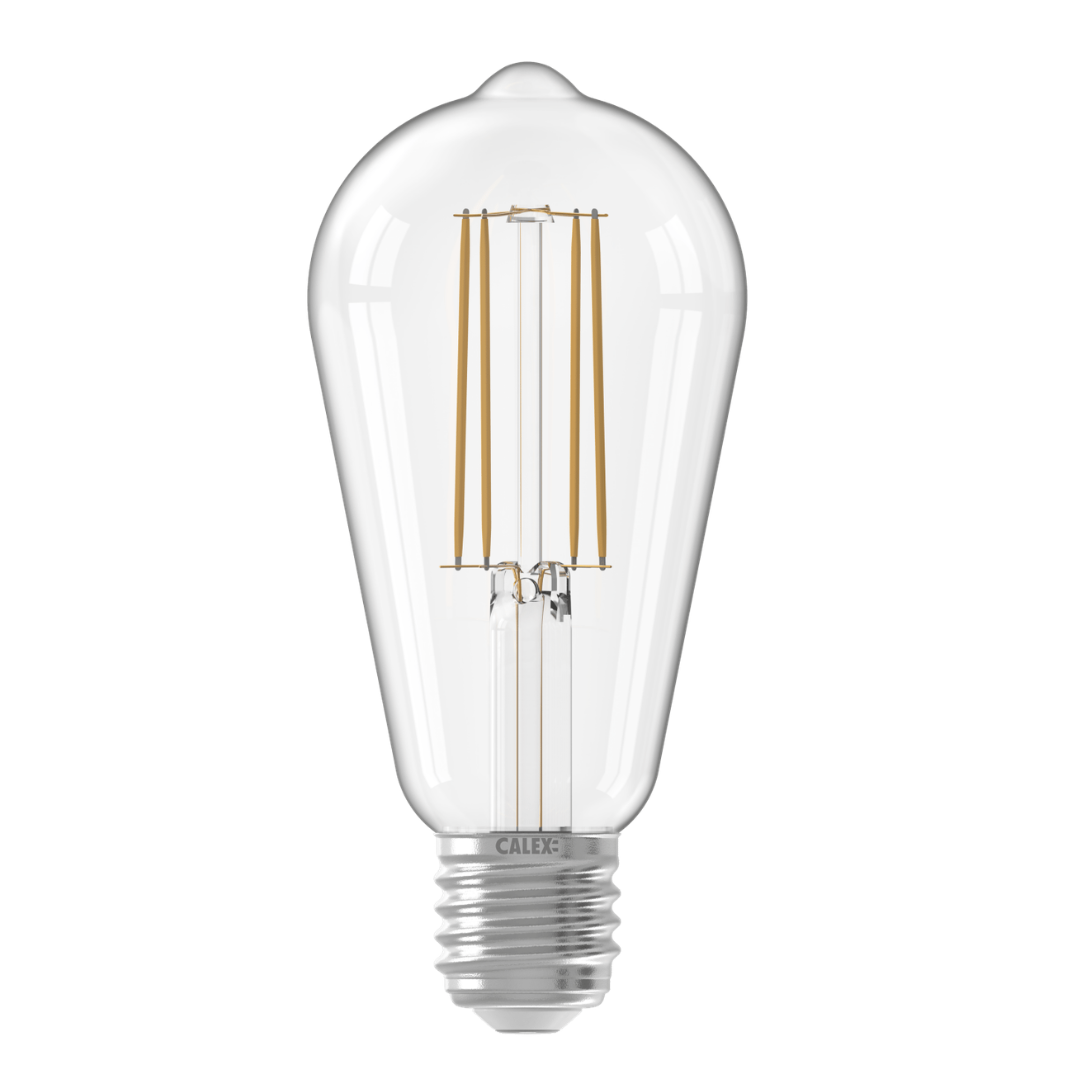 Calex Filament LED Lamp - E27 - ST64 - Clear - 4.5W - Dimmable