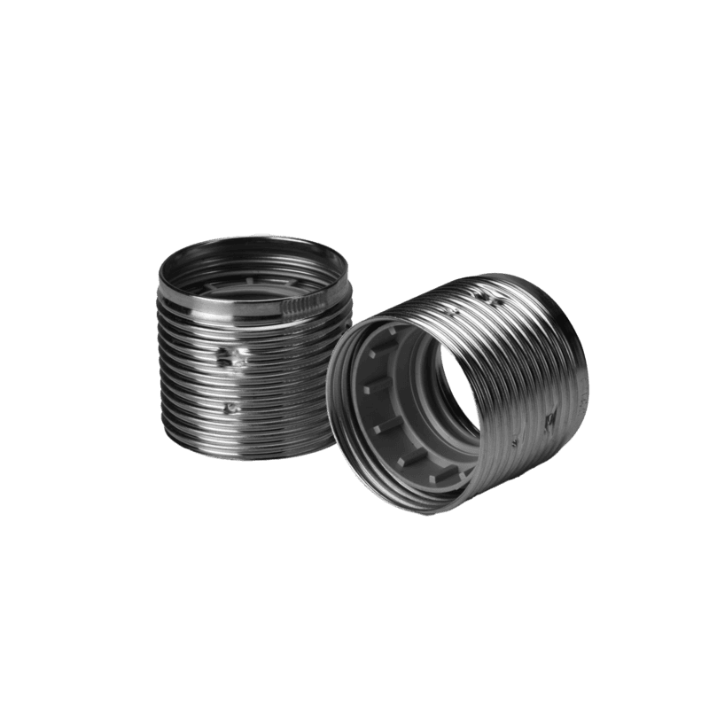 Outer Shell E27 mit Aussengewinde Stahl Vernickelt
