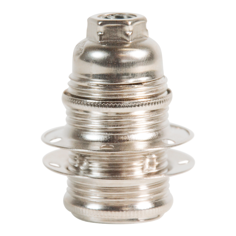 Lampenfassung E14 inkl. 2 Stellringen Nickel