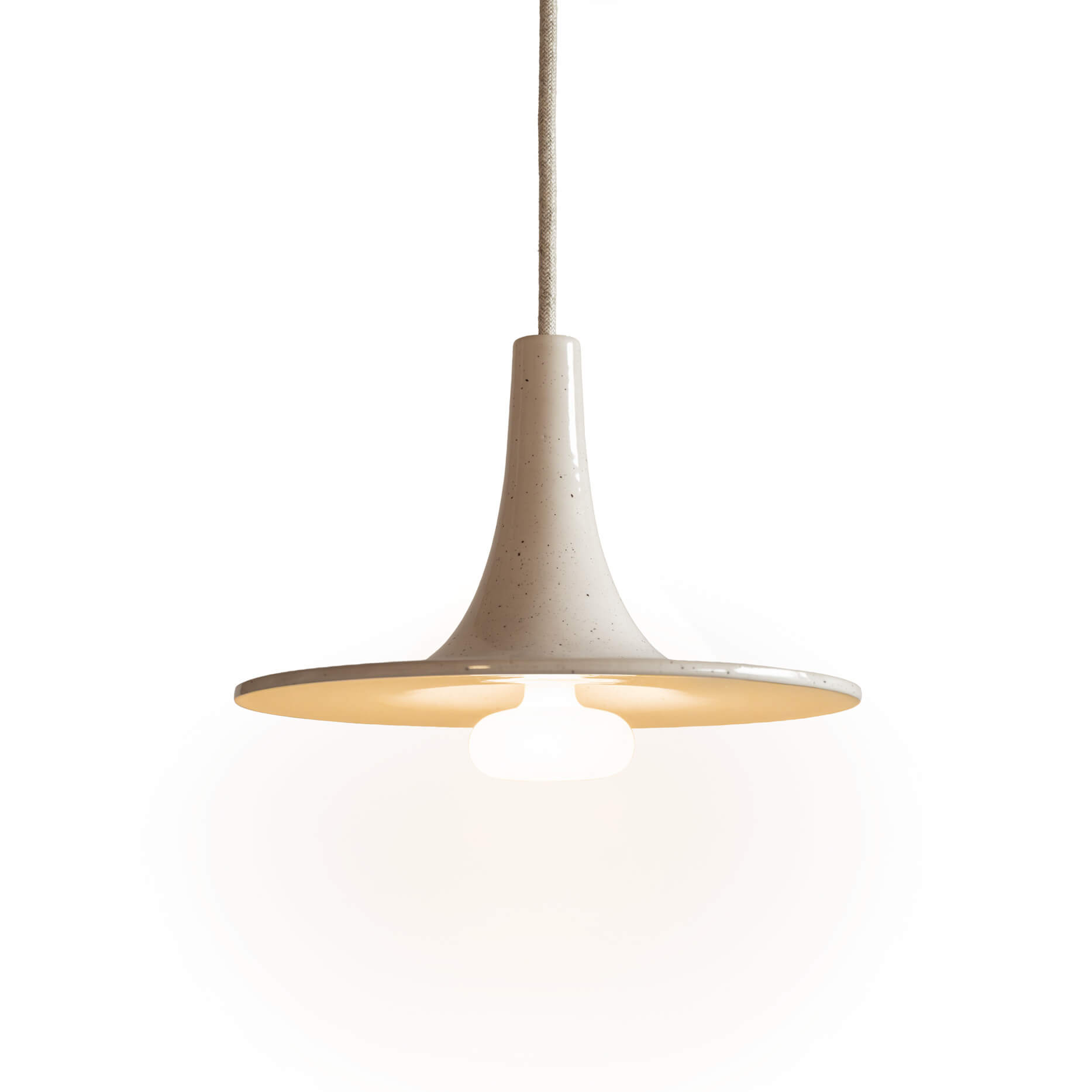 Keramik Pendellampe Andromeda - speckled white | atelier mond
