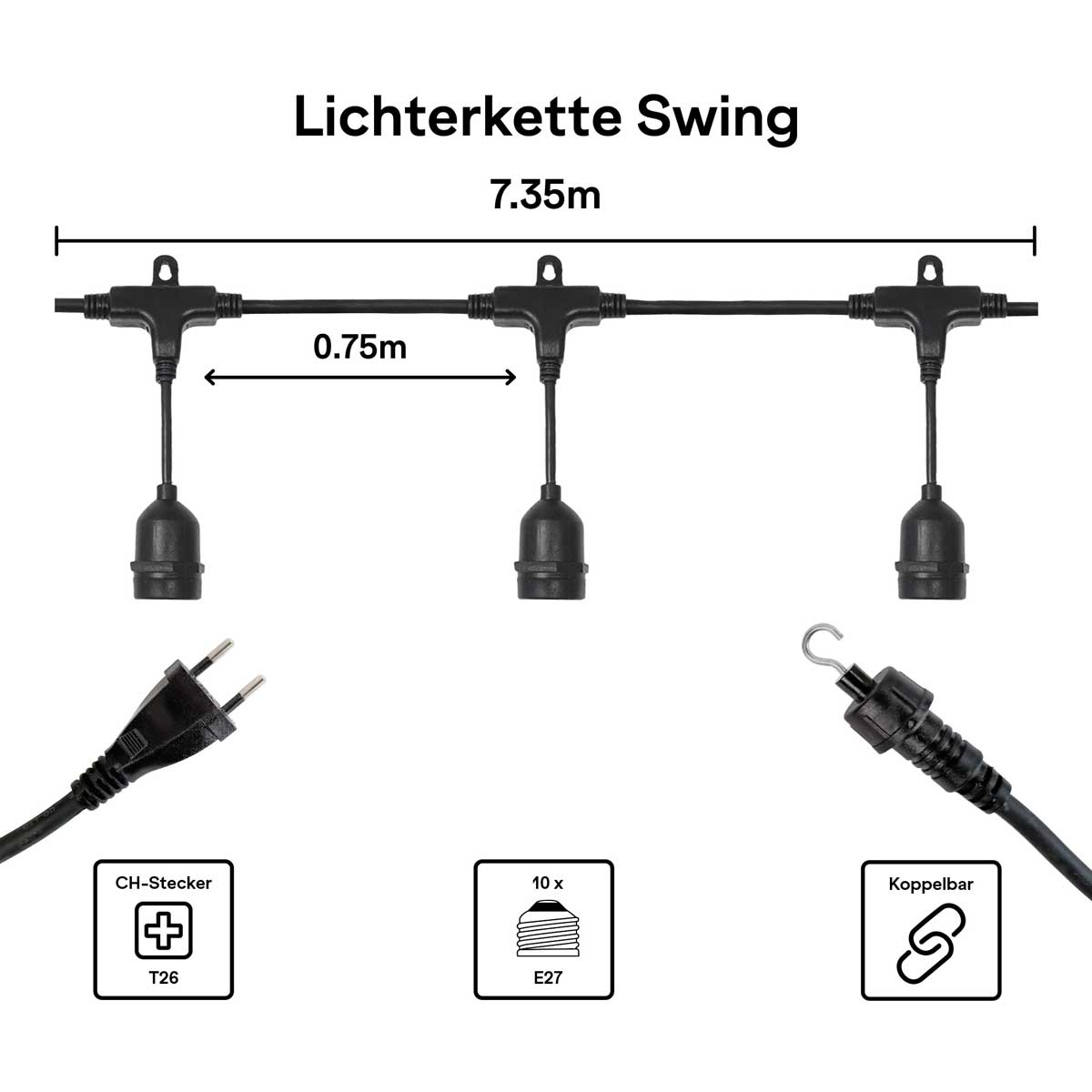 Lichterkette Modular "Swing" 7,35m IP65