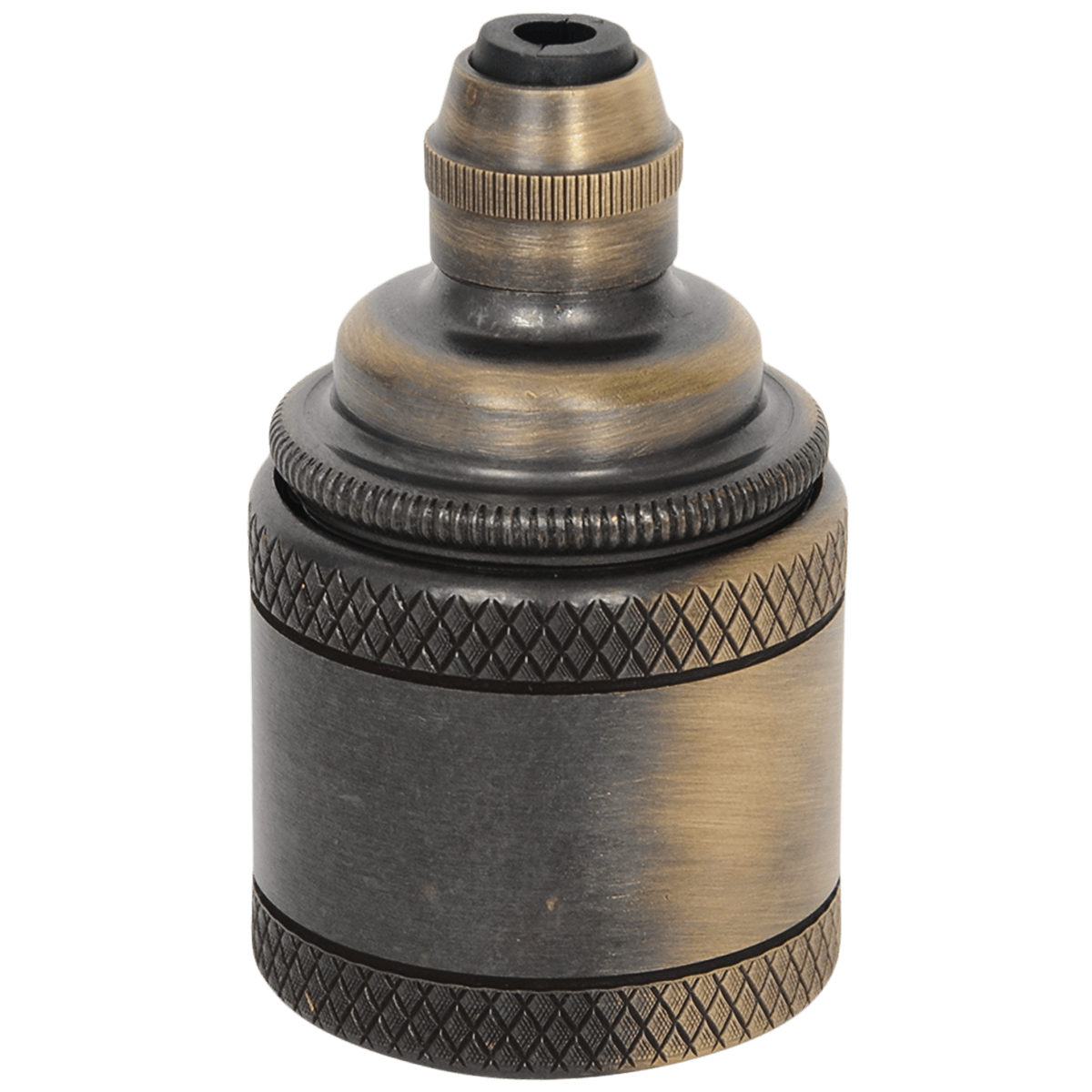 Lampenfassung E27 ohne Stellring teilgerändelt Brushed Antique
