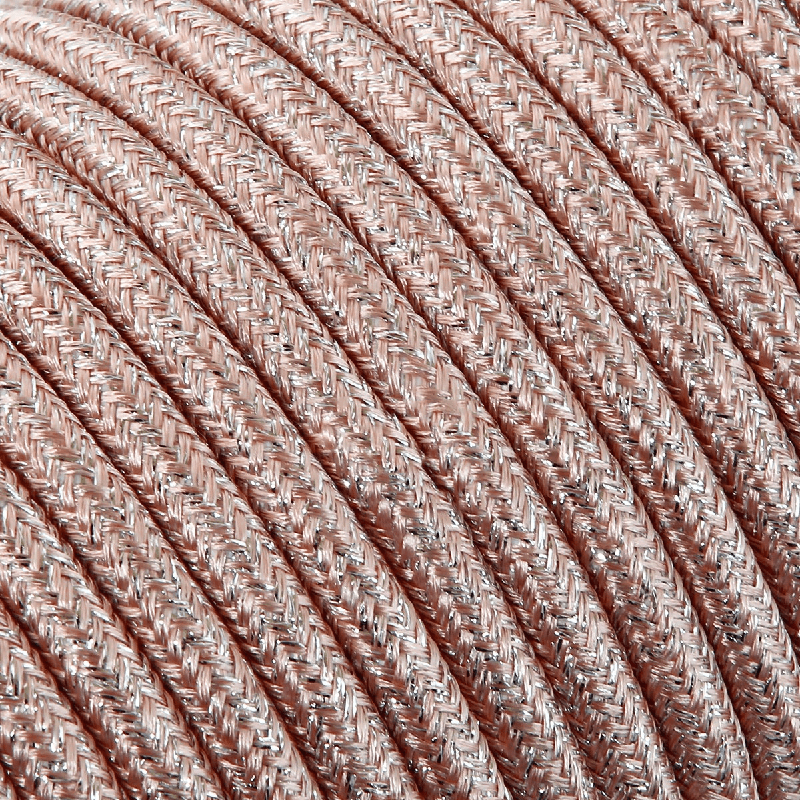 Verlängerungskabel Textil Pink metallic TO457