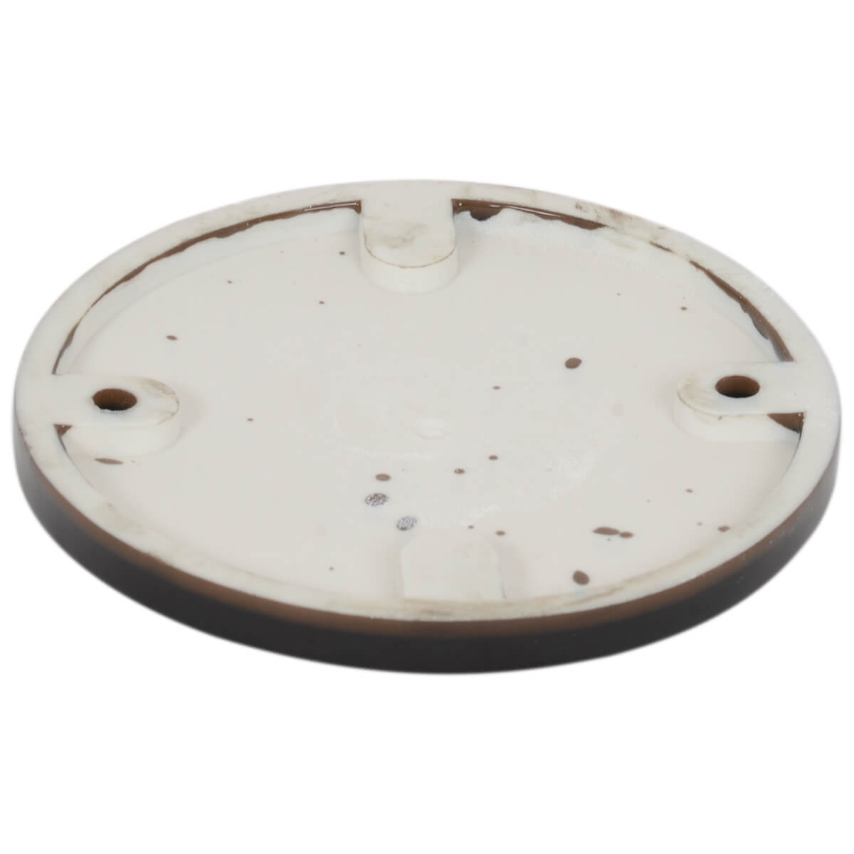 Blinddeckel schwarz aus Porzellan 10.5cm Durchmesser Rückseite