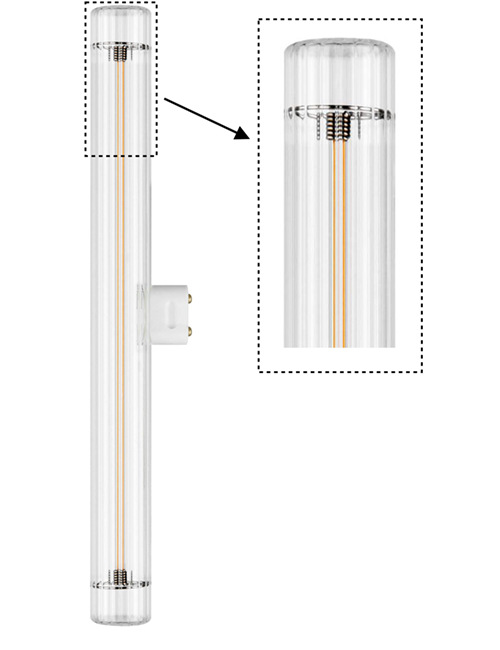 LED S14d Fila T30x300mm 230V 150Lm 2.8W 2200K 922 360° AC Klar Dimmbar Welligkeit