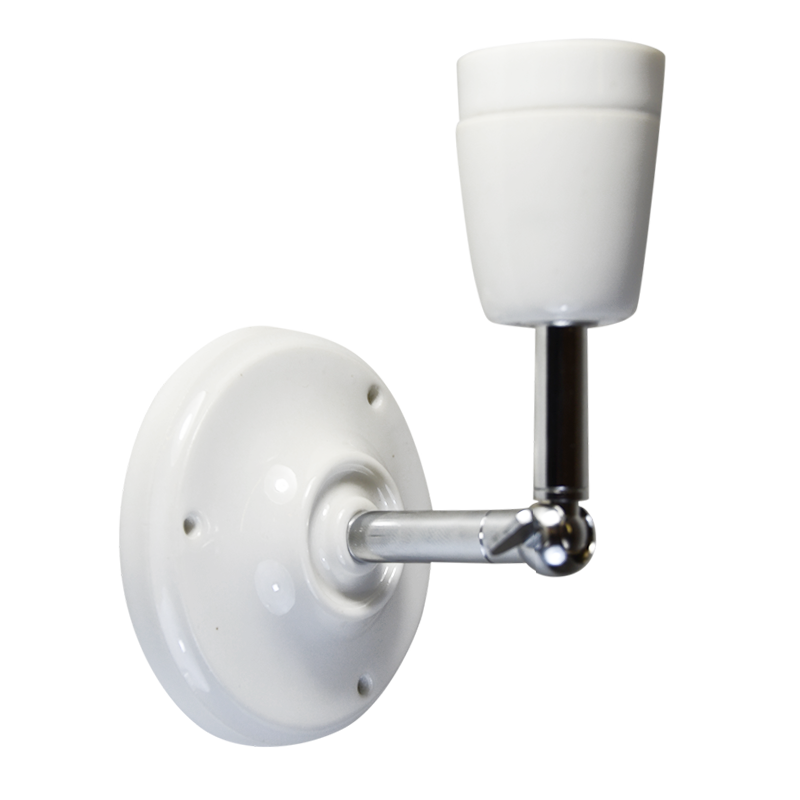 Wandleuchte Porzellan weiss Chrome