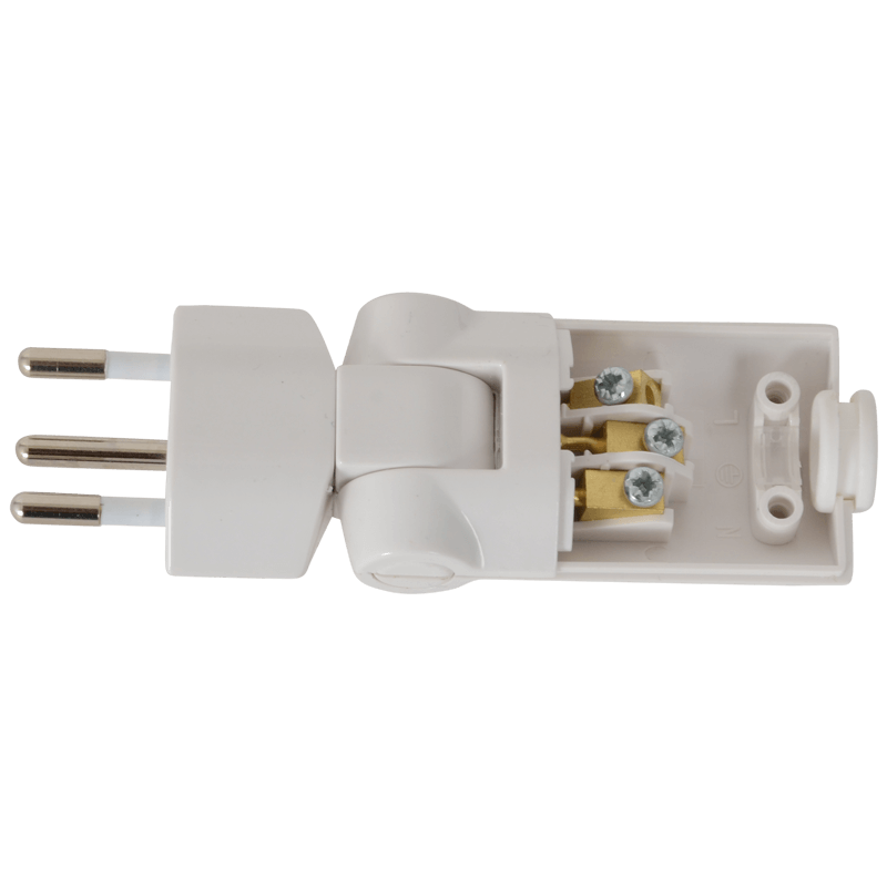 3-poliger Dreh-Winkelstecker T12 weiss Konigs