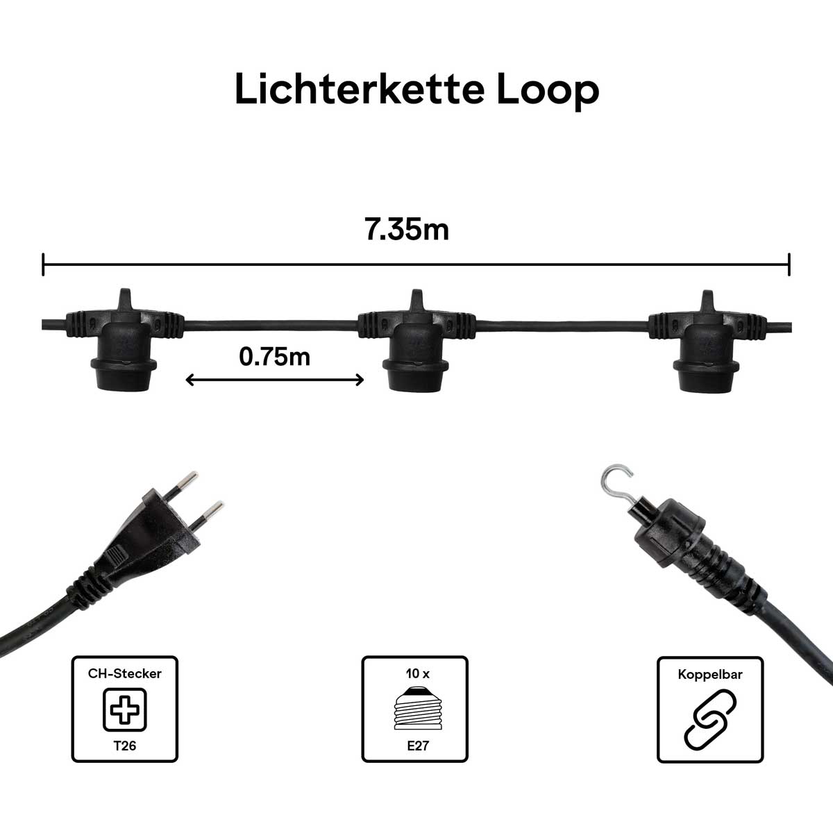 Lichterkette Modular "Loop" 7,35m IP65
