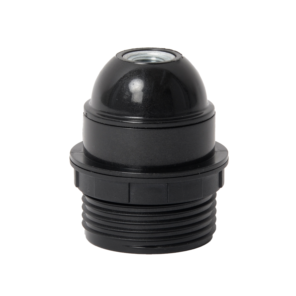 Lampenfassung E27 Thermoplast mit Anschlag Schwarz
