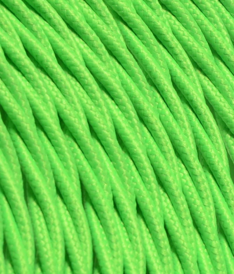 Textilkabel Neon-Grün verdrillt TR67, 3 x 0,75mm²