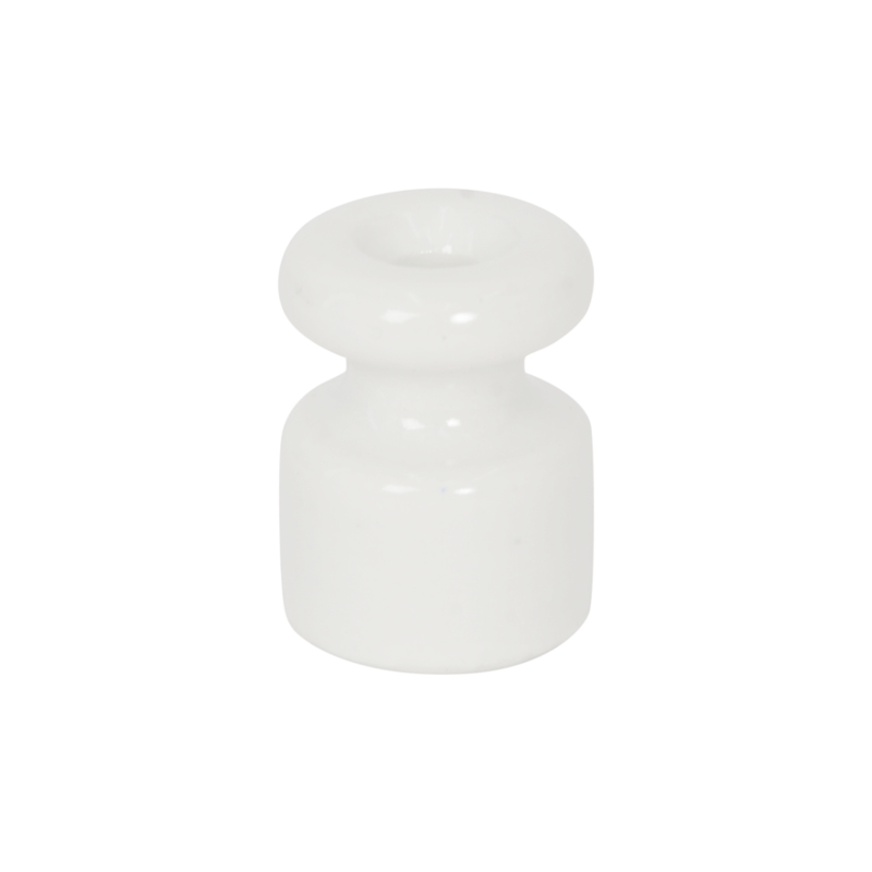 Porzellan Isolator / Kabelhalter Weiss