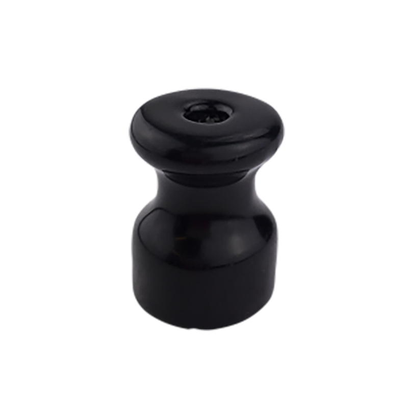 Porzellan Isolator / Kabelhalter "Schwarz"