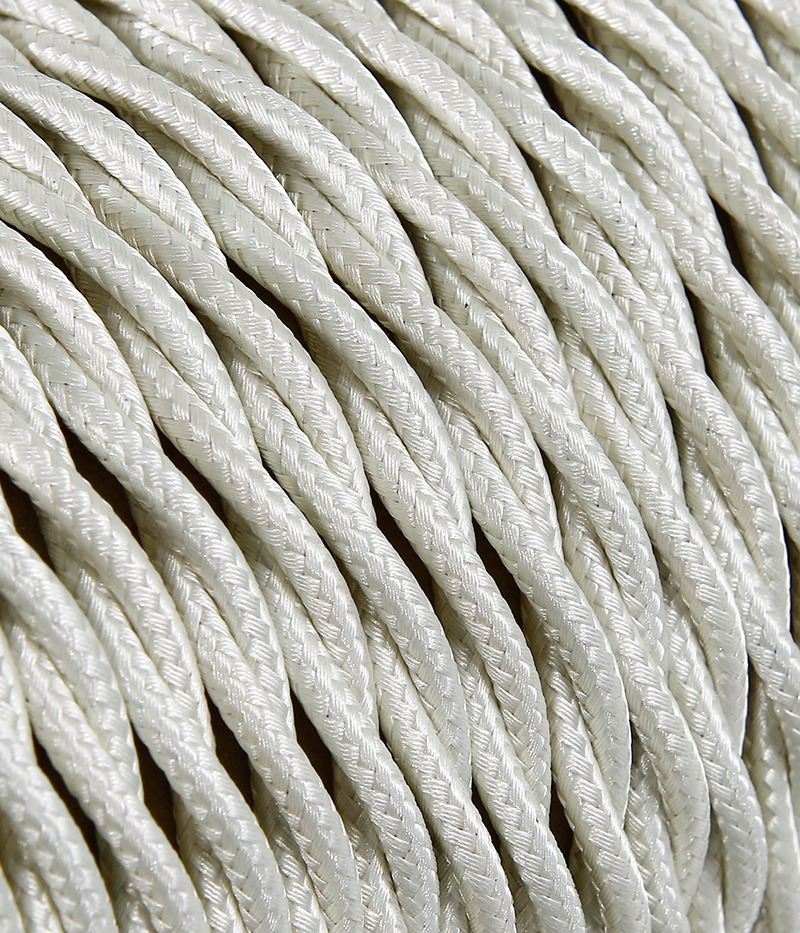 Textilkabel Elfenbein verdrillt, 2 x 0,75mm²