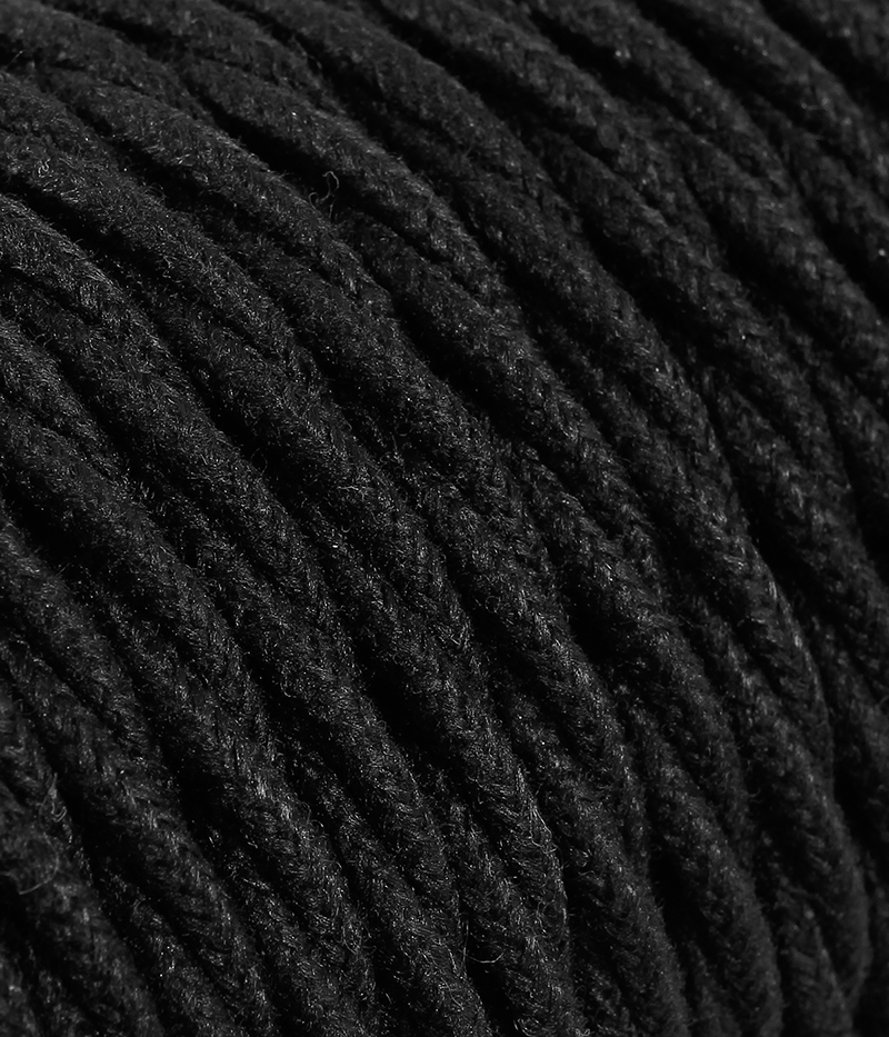 Textilkabel Jeans schwarz verdrillt TR414, 2 x 0,75mm²