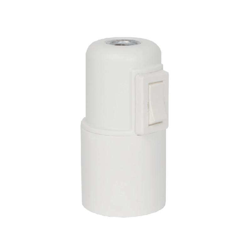 Lampenfassung E27 Thermoplast Weiss matt mit Wippschalter