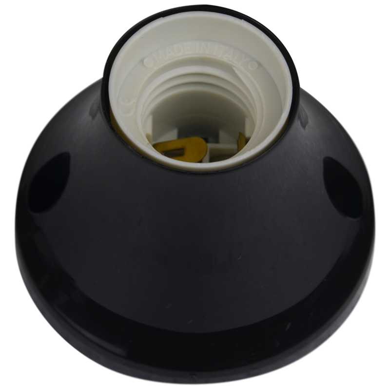 Aufbaufassung E27 Thermoplast schräg Schwarz