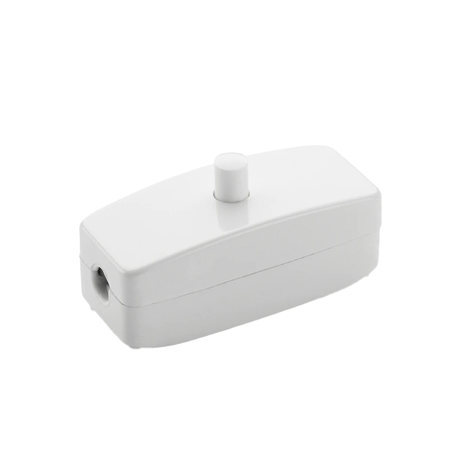 Bakelit Zwischenschalter weiss mit weissem Taster