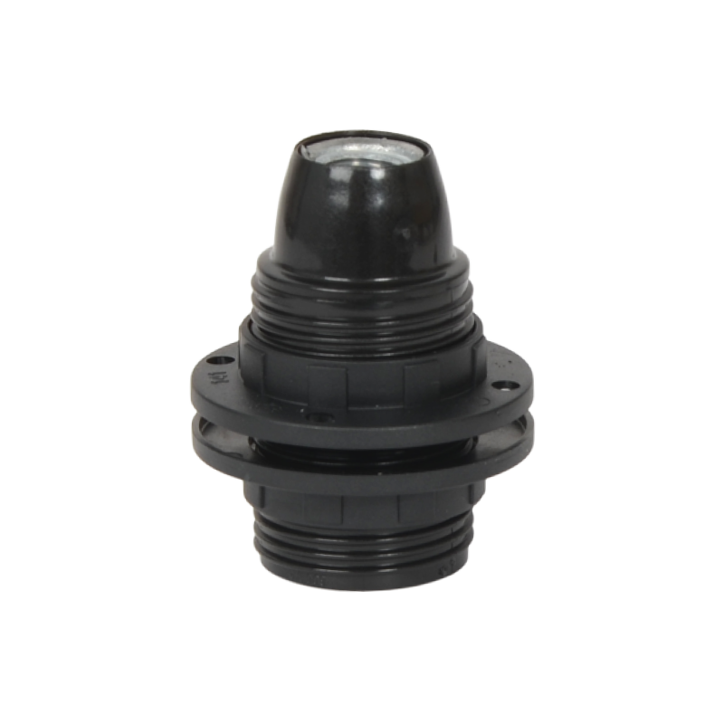Lampenfassung E14 Thermoplast mit Aussengewinde Schwarz