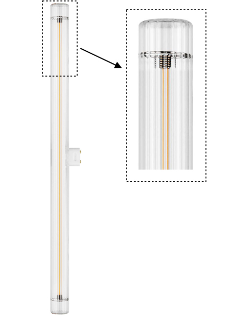 LED S14d Fila T30x500mm 230V 240Lm 4W 2200K 922 360° AC Klar Dimmbar Welligkeit