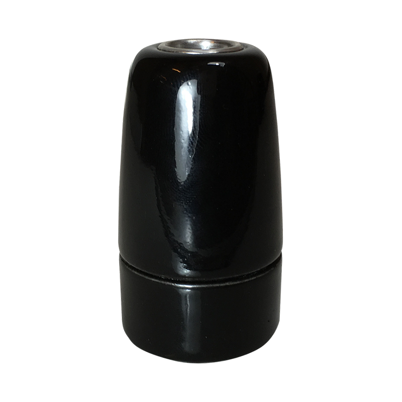 Lampenfassung E14 Porzellan schwarz