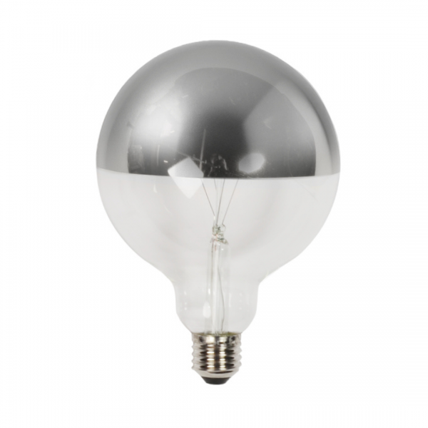 LED G125 Spiegelkopf Silber E27, 2700K, 780lm