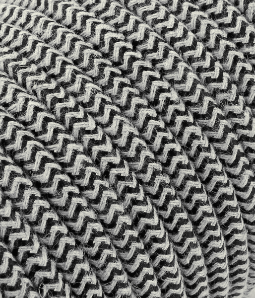 Textilkabel sabbia/schwarz "Zick-Zack" TO450, 3 x 0,75mm²