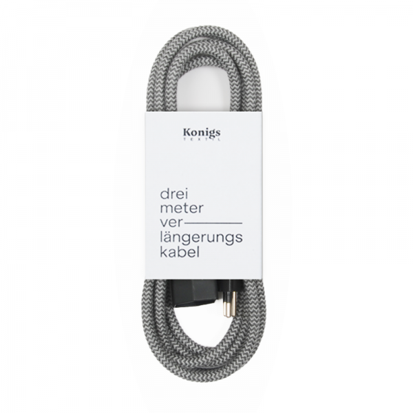 Verlängerungskabel Textil Filz/Carbon grau "Zick-Zack" TO413|TO443