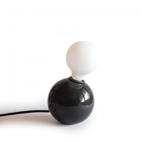 Keramik Tischlampe Antares E27 - ash | atelier mond