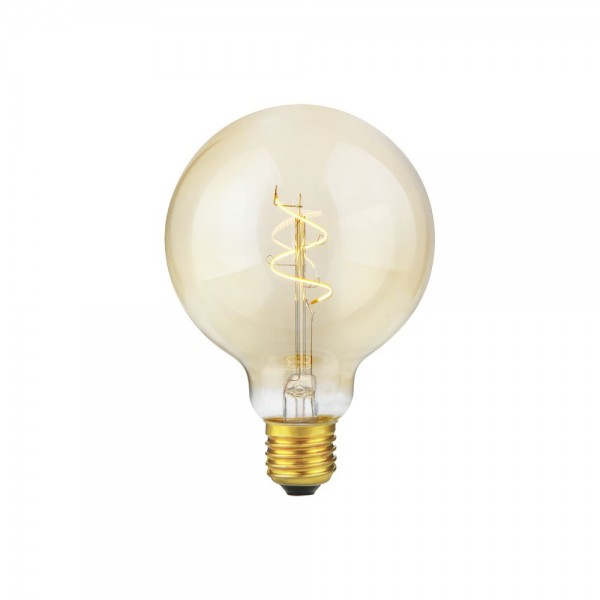 LED E27 Dunne Filament Globe G95x135mm 230V 470Lm 4.2W 2200K Gold Dimmbar