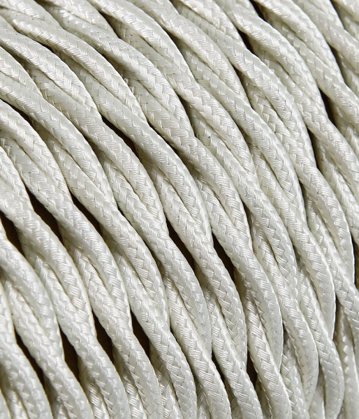 Textilkabel Elfenbein verdrillt, 3 x 1,5mm²