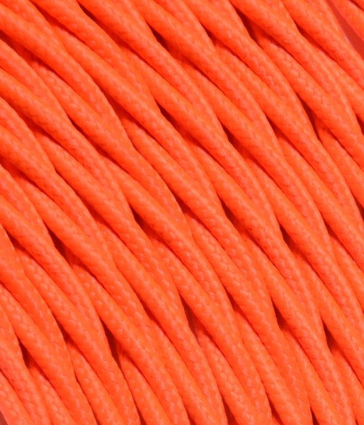 Textilkabel neon-orange verdrillt TR80, 3 x 0,75mm²
