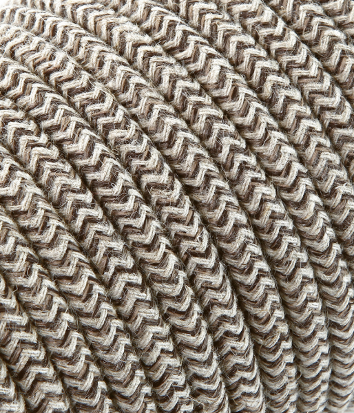 Textilkabel sabbia/braun "Zick-Zack" TO447, 2 x 0,75mm²