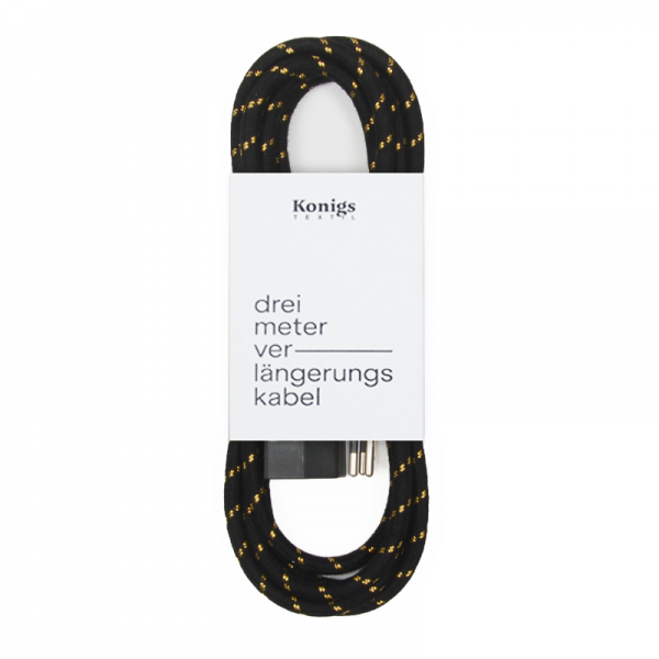 Verlängerungskabel Textil gold/Jeans Schwarz matt "Starway" TO68/TO414