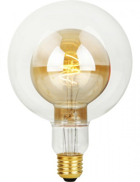 LED E27 Filament Flex Double Globe Dimmbar Klar & Gold On