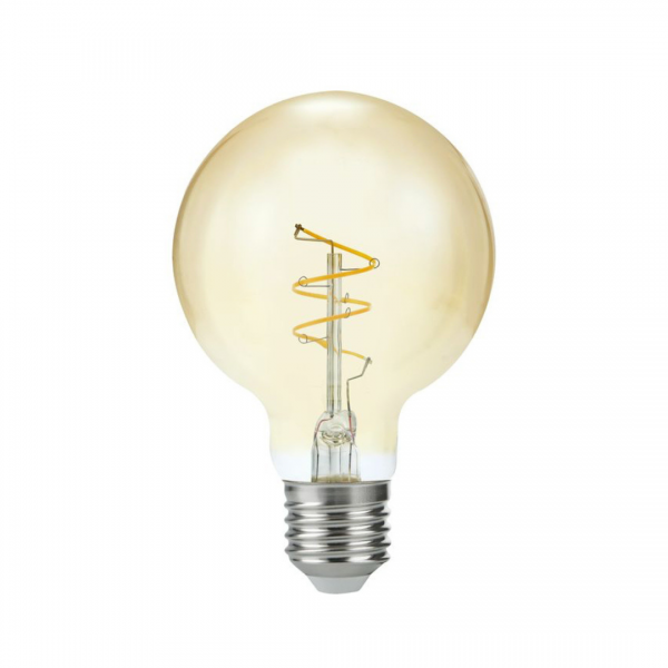 LED E27 Slim Flex Filament Globe G80x120mm 230V 470Lm 4.2W 2200K Gold Dimmbar