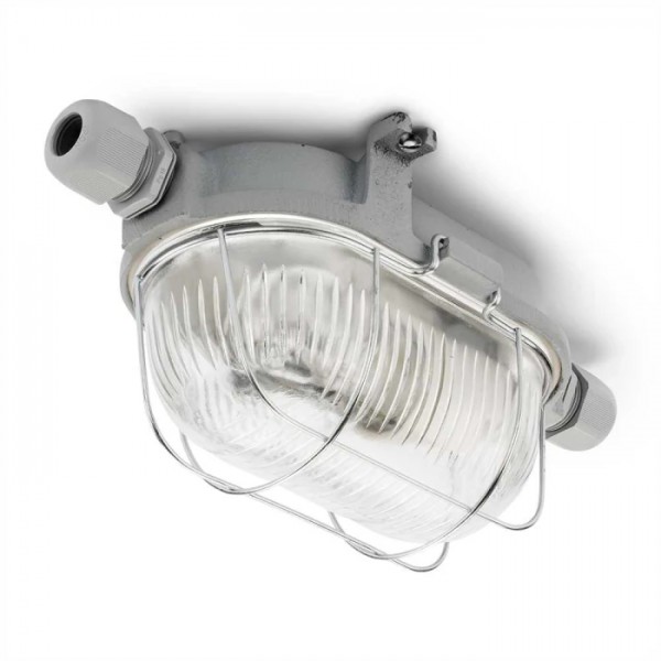 Kellerleuchte Gusseisen grau oval klein | THPG