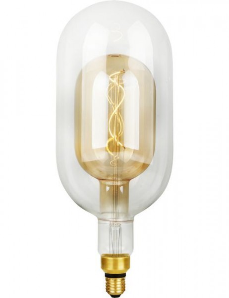 LED E27 Filament Flex Double Tube Klar/Gold Dimmbar