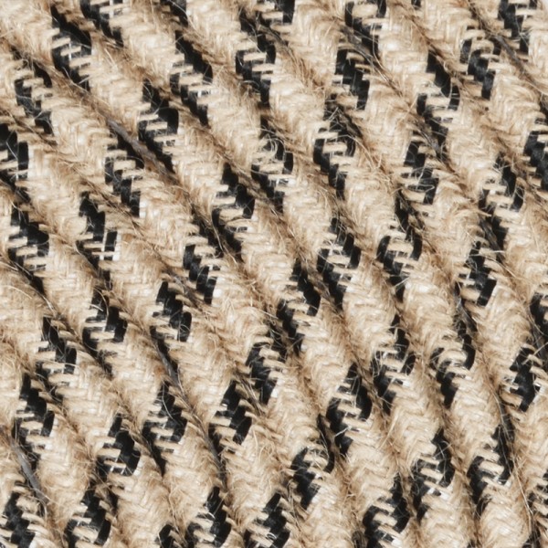 Textilkabel Jute/Schwarz TO252, 2 x 0,75mm²