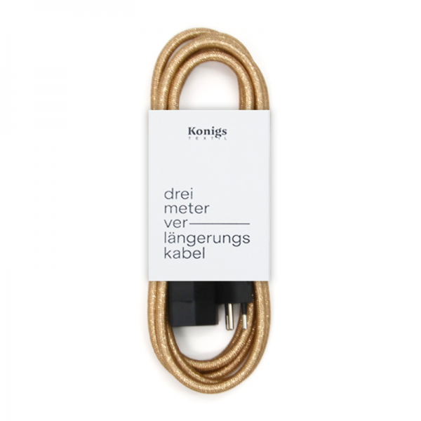 Verlängerungskabel Textil Gold metallic TO458