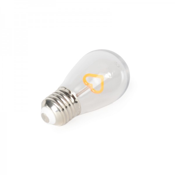 LED Herz Filament Bulb 0,5W E27 Polycarbonat - S14