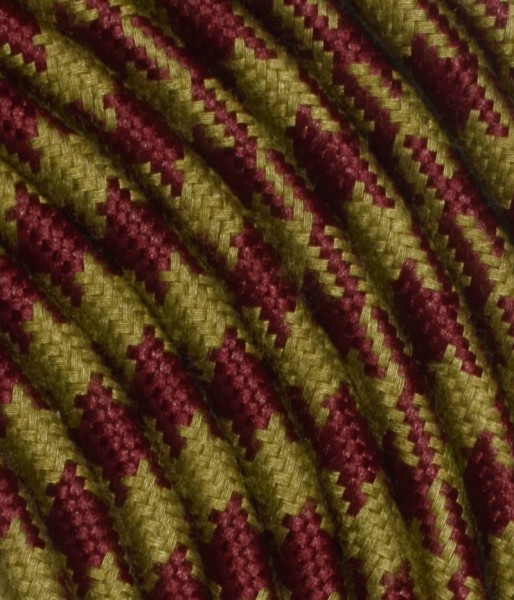 Textilkabel Bordeaux/Olive TO73/TO423, 3 x 0,75mm²