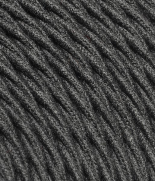 Textilkabel carbon grau verdrillt TR443, 3 x 0,75mm²