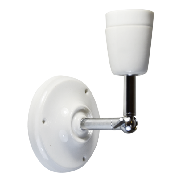 Wandleuchte Porzellan weiss Chrome