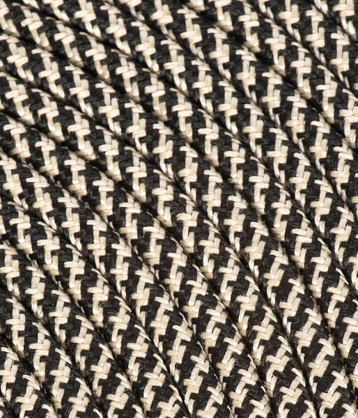 Textilkabel sabbia/schwarz "Caro" TO550, 2 x 0,75mm²
