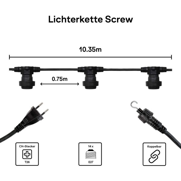 Lichterkette Modular "Screw" 10,35m IP65