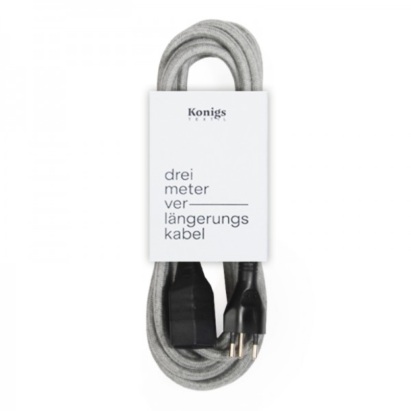 Verlängerungskabel Textil Filz Grau TO413