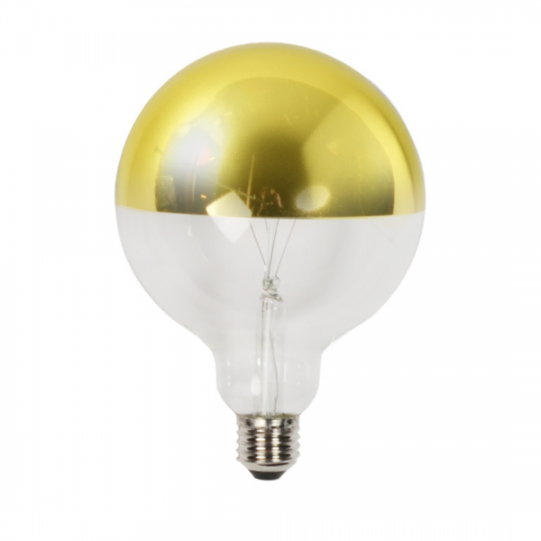 LED G125 Spiegelkopf Gold E27, 2700K, 780lm