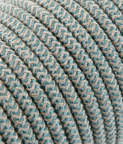Textilkabel sabbia/salbei "Zick-Zack" TO451, 2 x 0,75mm²