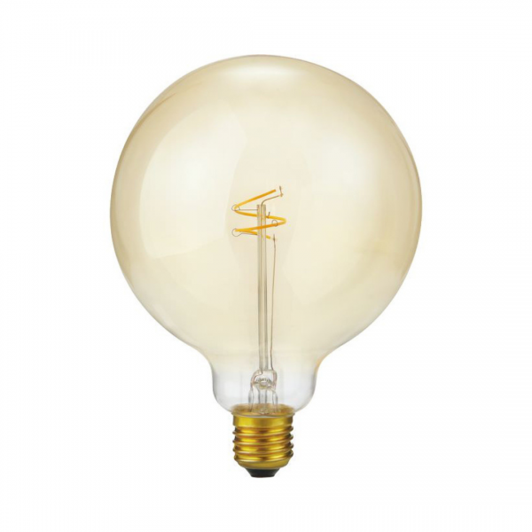 LED E27 Slim Flex Filament Globe G125x170mm 230V 470Lm 4.2W 2200K Gold Dimmbar